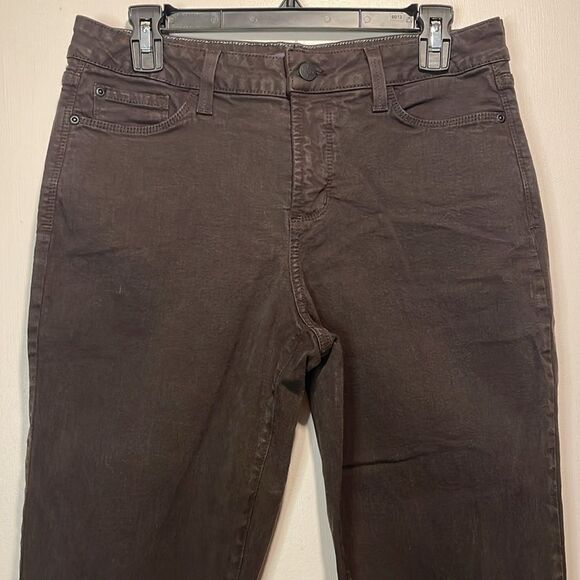 NYDJ- “Billie Mini Bootcut” High Rise Jeans in Coffee Bean Brown- Size 12 - Picture 10 of 16